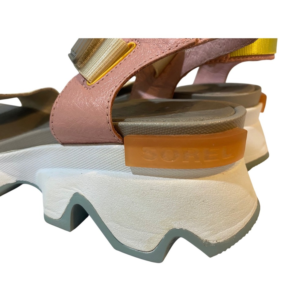 Sorel Kinetic Sandal Womens 10 Cream Pink Grey Sporty Platform NL3567-191 - Picture 2 of 9